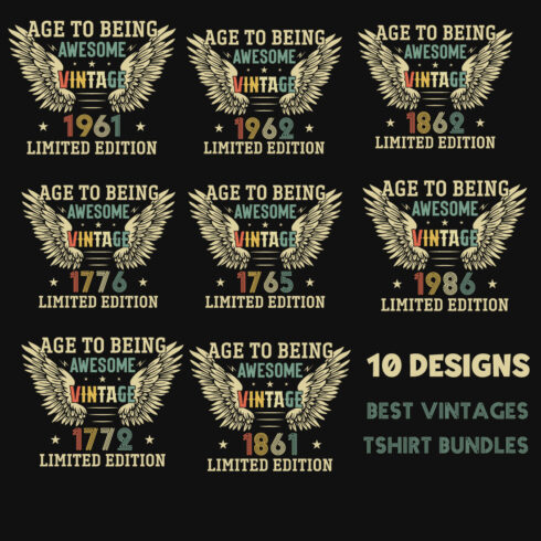 10 Best Vintage T-Shirt Designs Bundle main cover