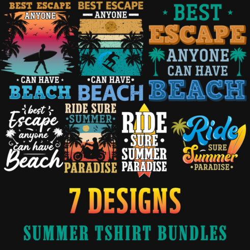 7 Summer T-Shirt Design Bundle main cover