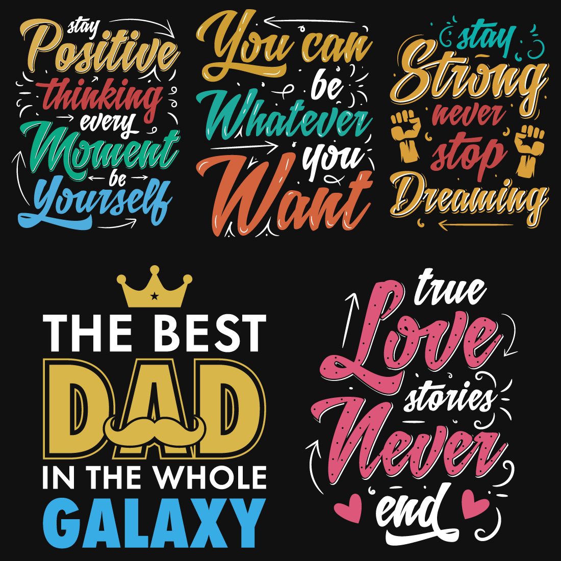 10 Best Typographic T-Shirt Designs Bundle cover