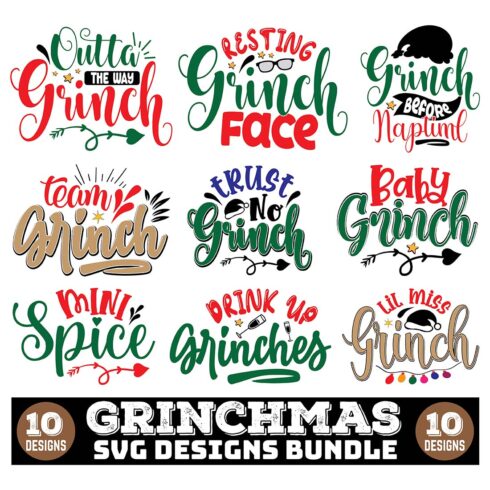 Grinch SVG Designs Bundle cover image.