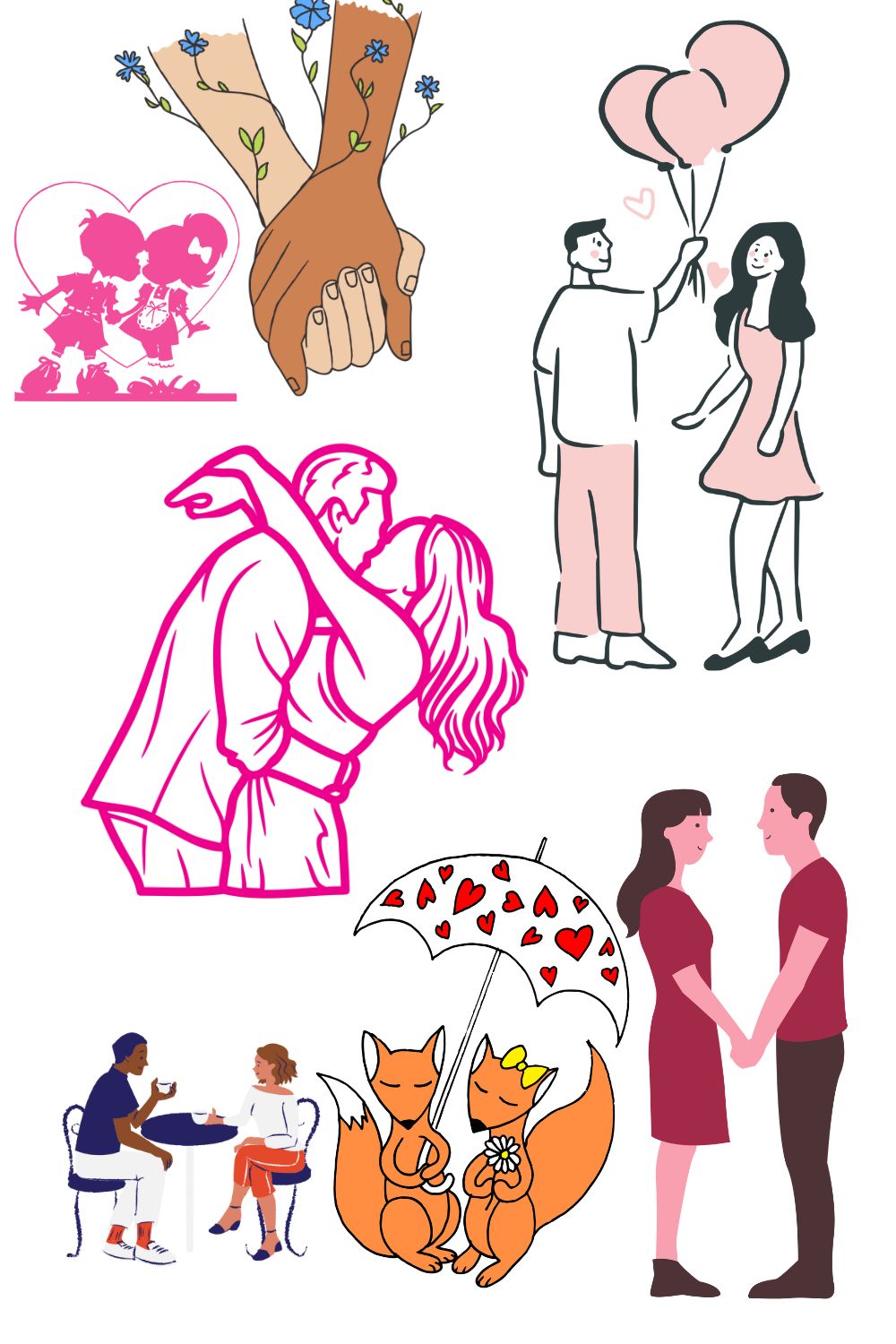 Couple Love Graphics - Bundle of 50 Pinterest image.