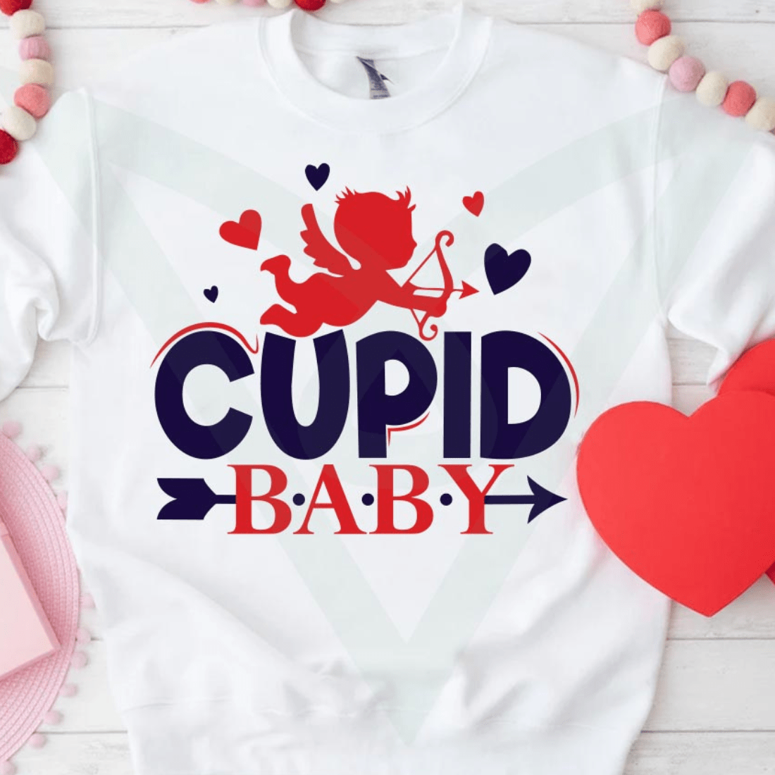 Image of sweatshirt with gorgeous baby cupid print