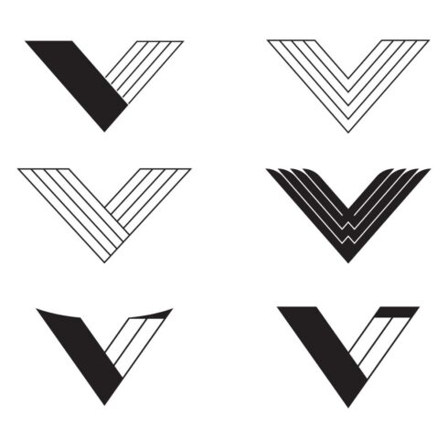 Creative V Letter Logo Bundle cover image.
