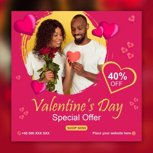 Valentine's Day Special Offer Social Media Template.