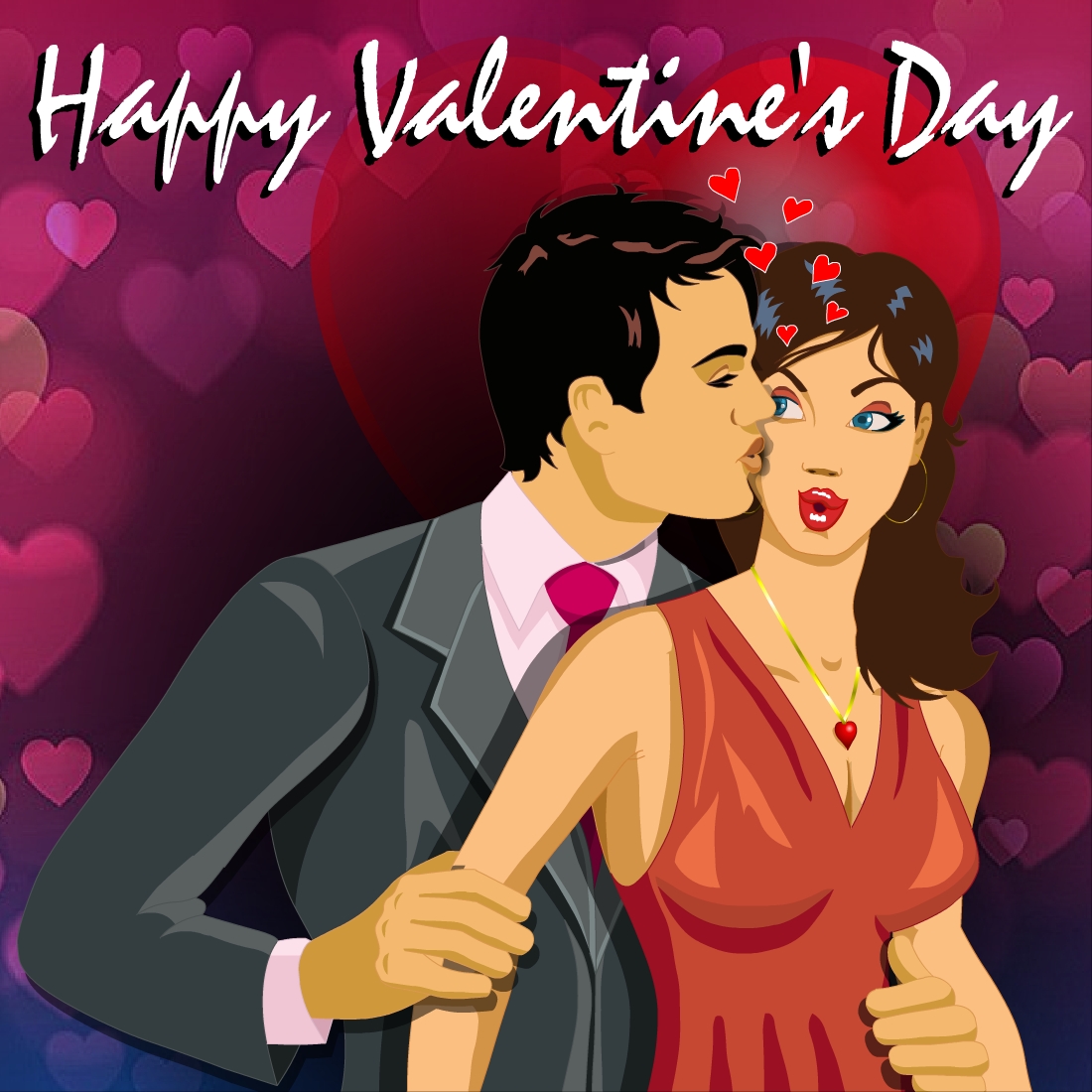 Happy Valentine Day Animation pinterest image.