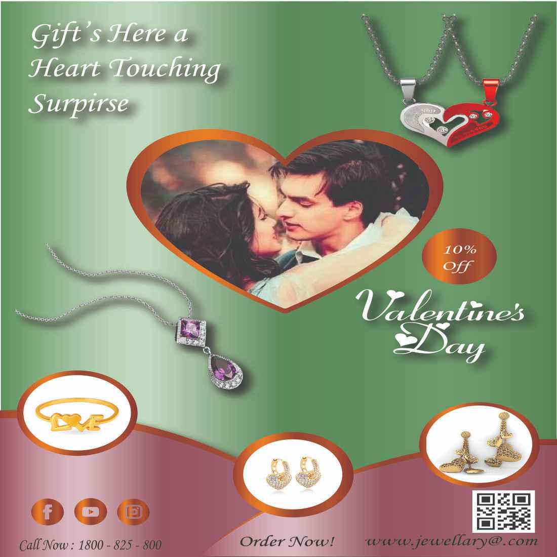 Valentine Day - Jewelry Flayer Design Template main image.