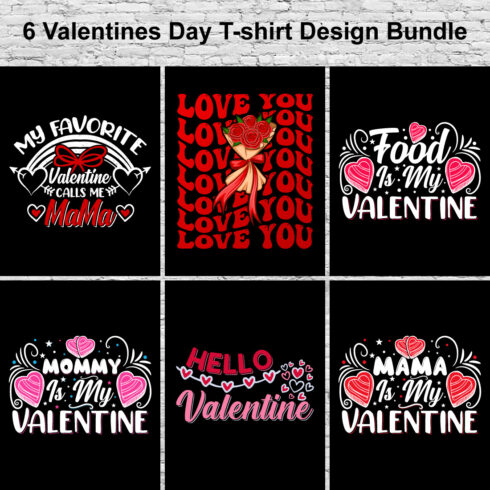 Valentine Day T-shirt Design Bundle main cover.