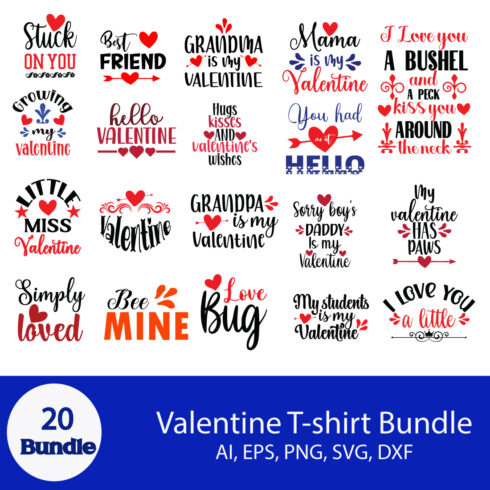 20 Valentine T-Shirt Bundle main cover