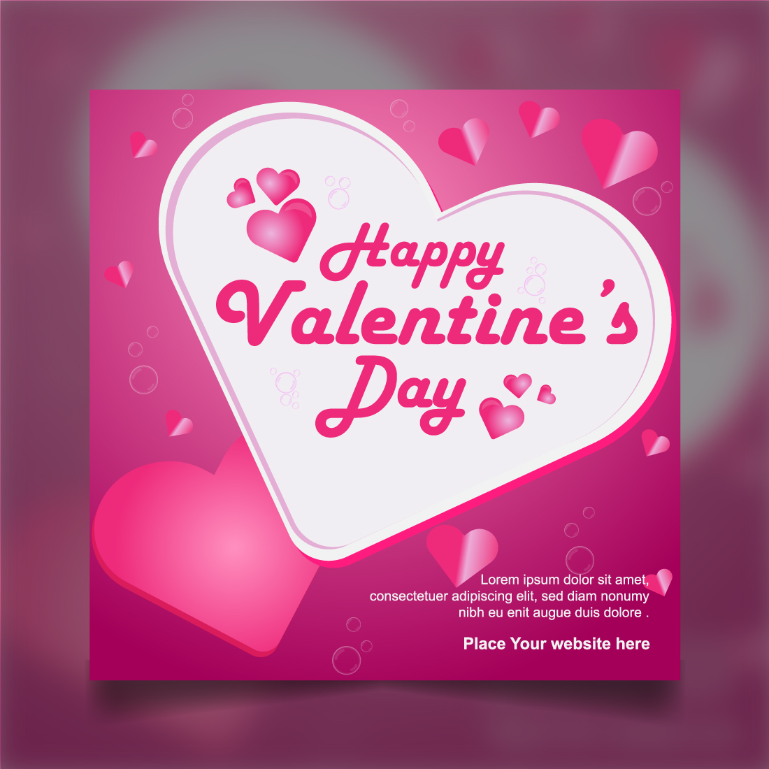 Happy Valentine's Day Social Media Template.