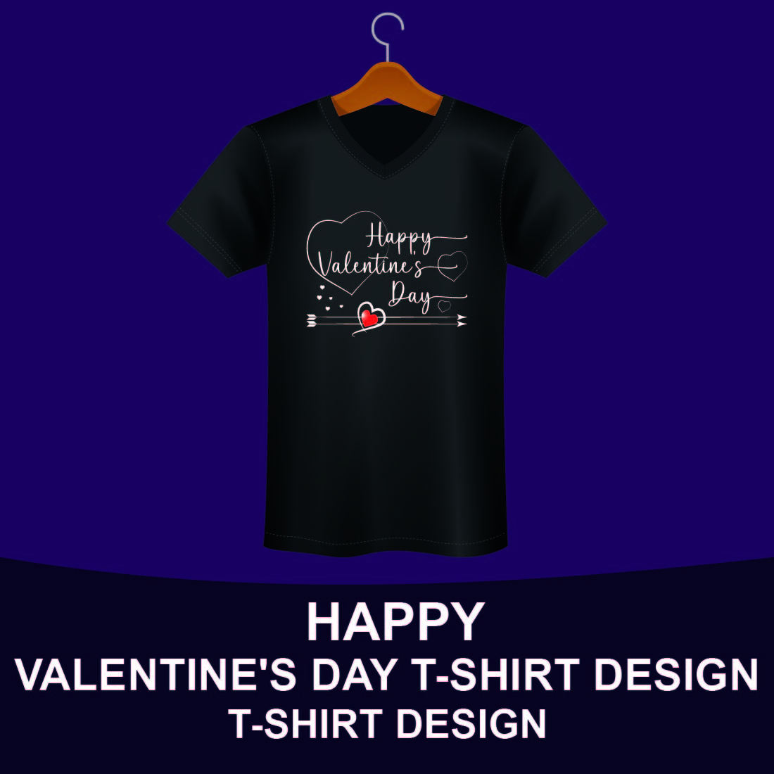 Happy Valentine's Day T-shirt Design cover image.