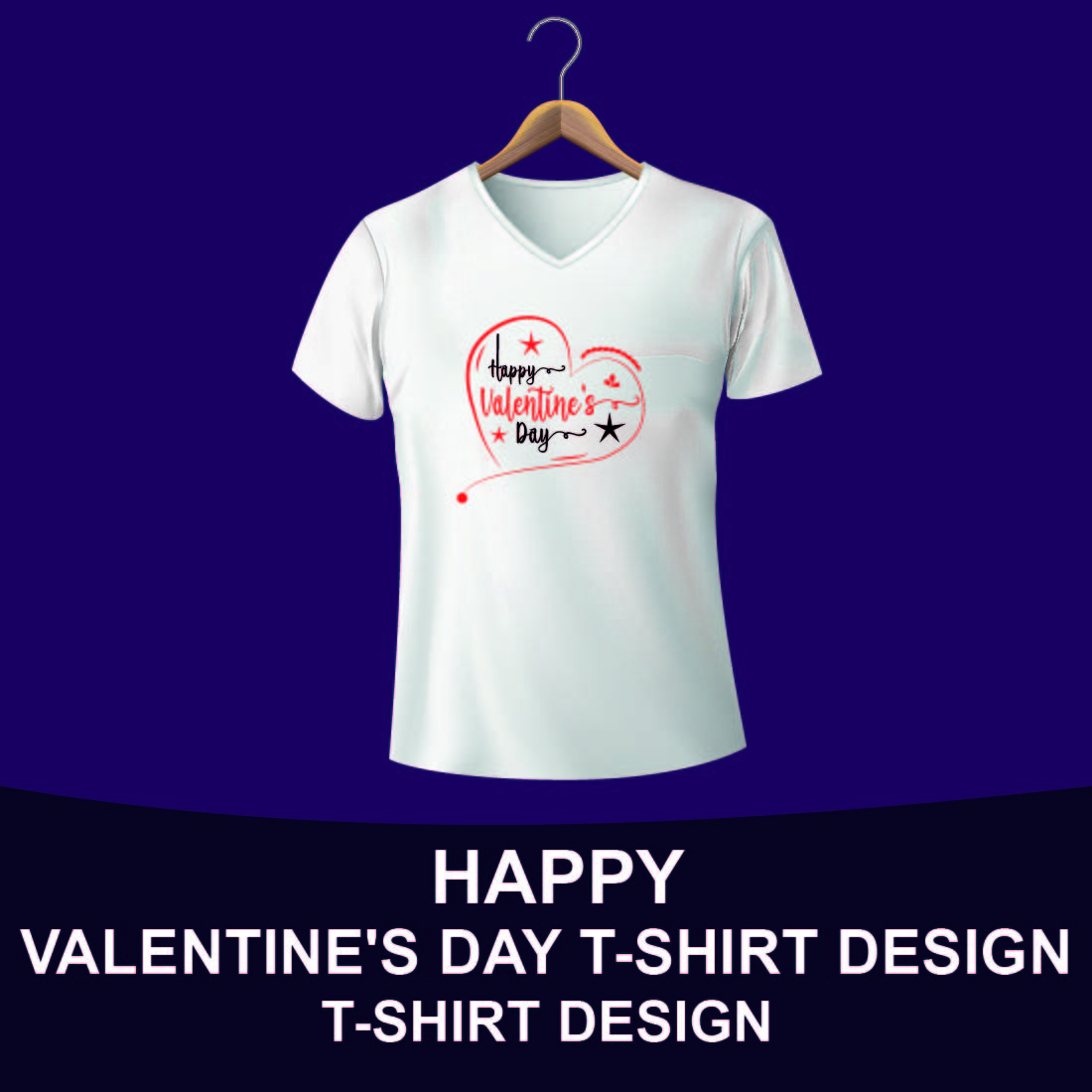 Happy Valentine's Day T-shirt Design cover.