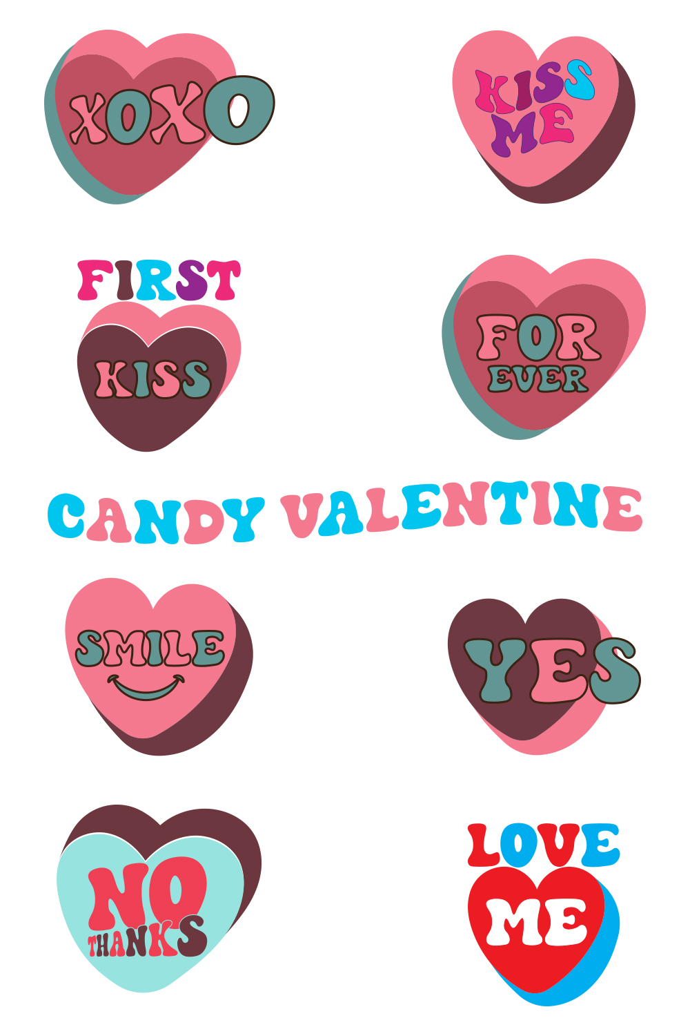 Valentines Day SVG T-shirt Bundle pinterest image.