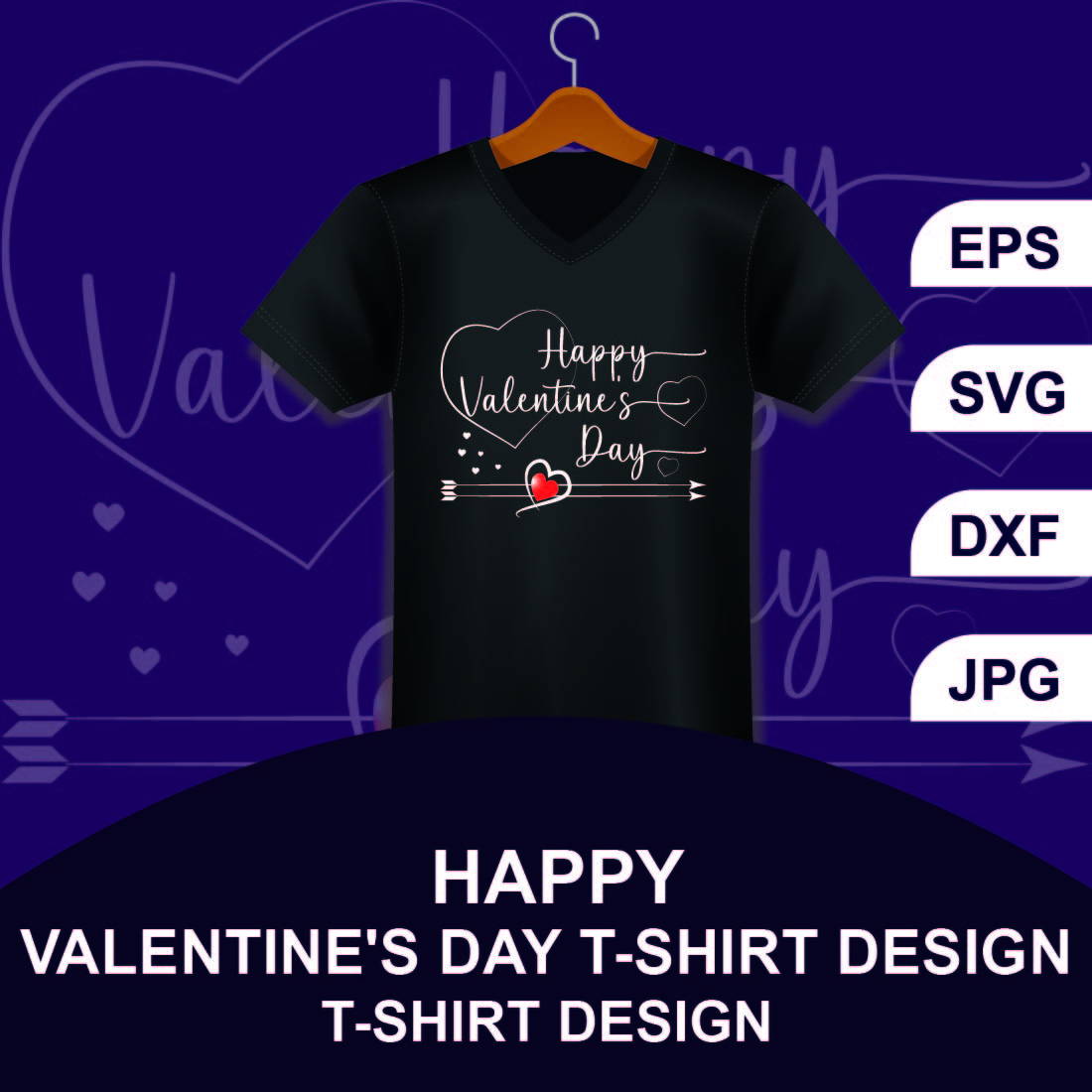 Happy Valentine's Day T-shirt Design main cover.