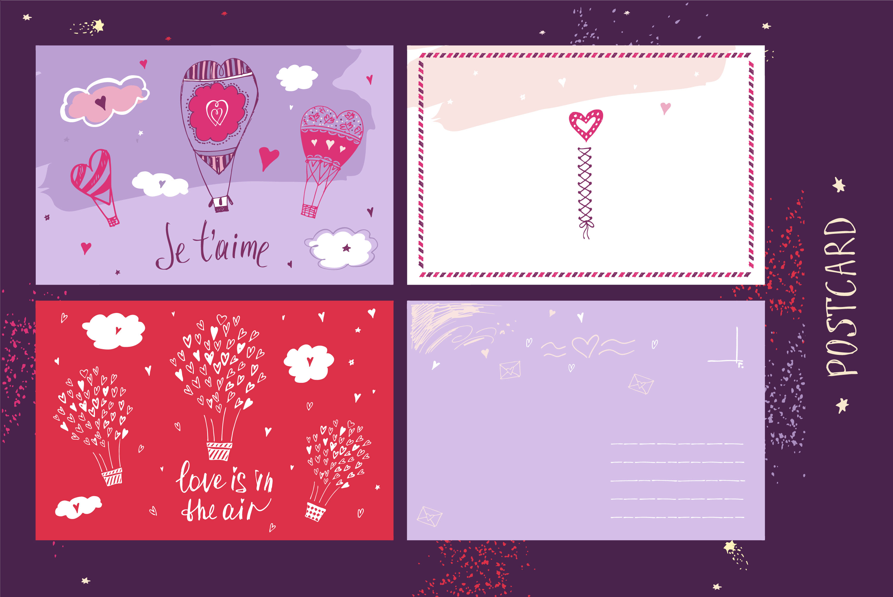 Four Valentine's day backgrounds.