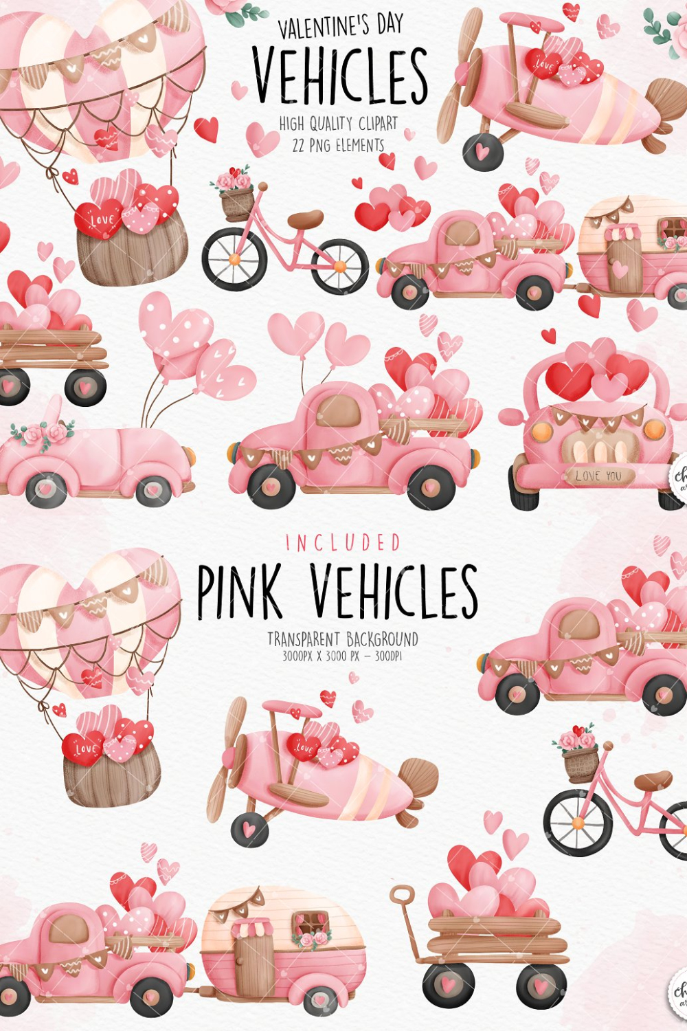 Valentine's Vehicles Clipart - Pinterest.