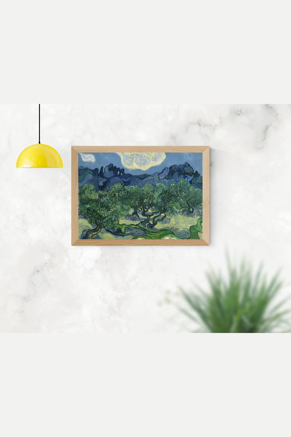 Van Gogh's art picture on a grey wall.