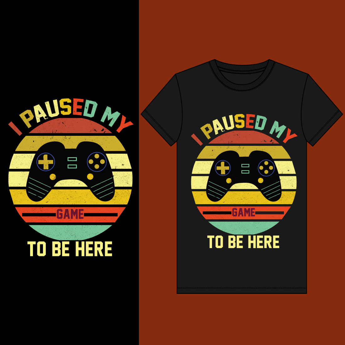 Gaming Vintage T-shirt Design main image.