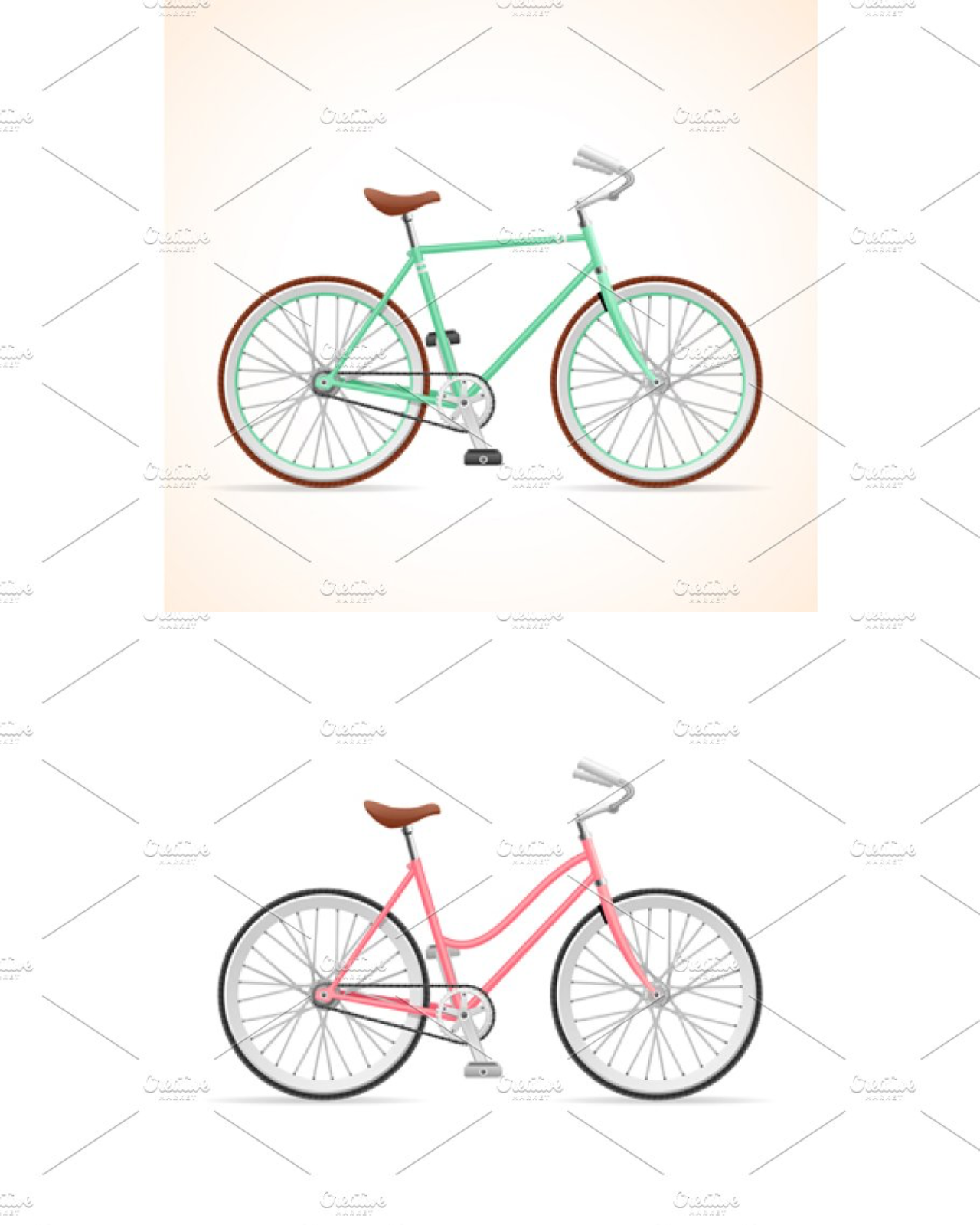 Vector bicycle hypster set pinterest image preview.