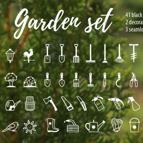 Vector Set Of Garden Tools Main Cover.