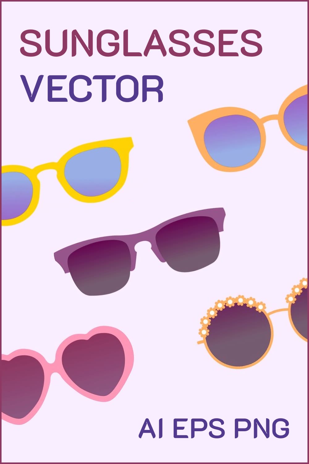 Vector sunglasses pinterest image.