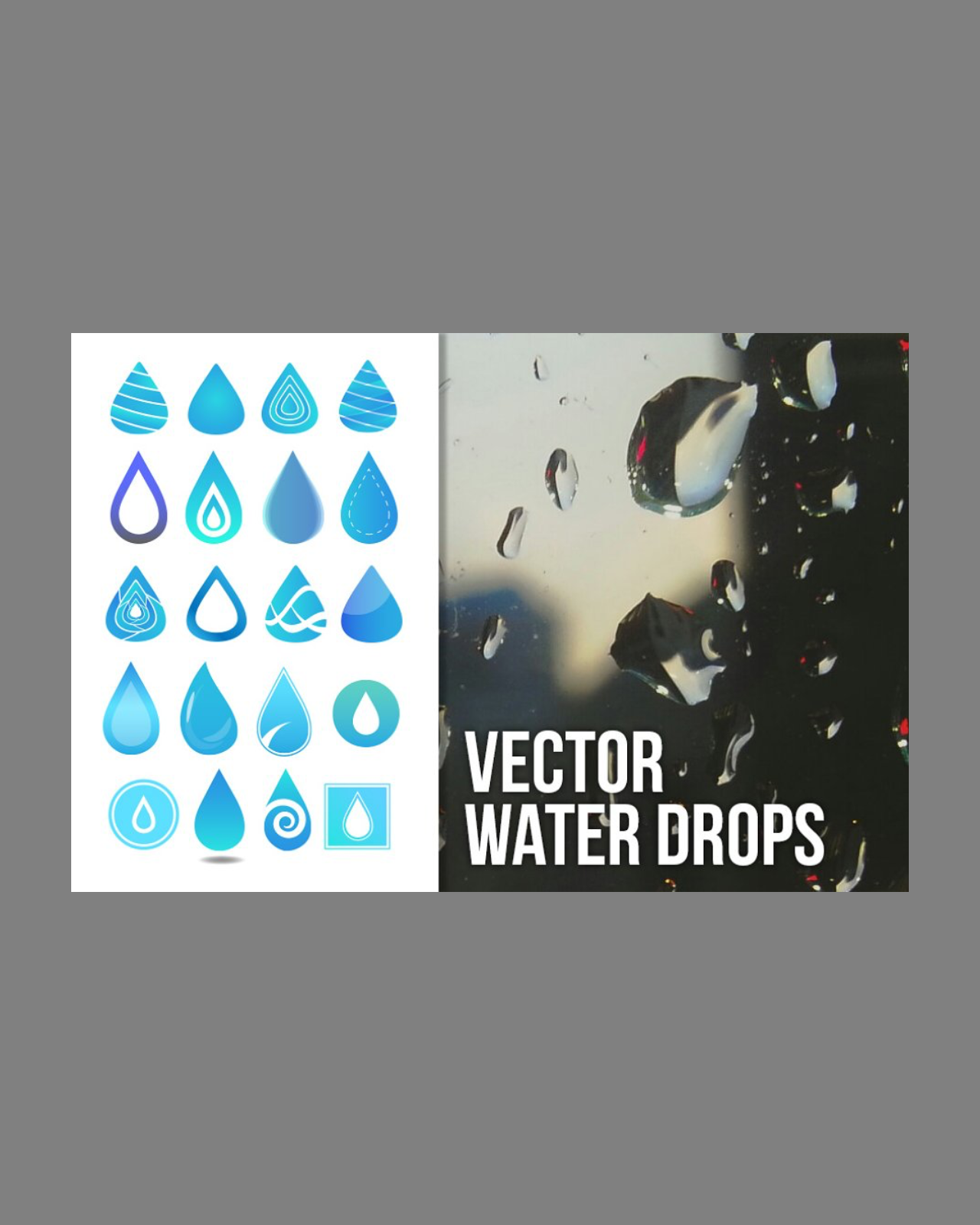 Vector water drops pinterest image preview.