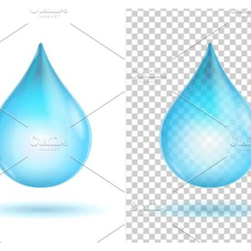 Vector Water Transparent Drops Main Cover.
