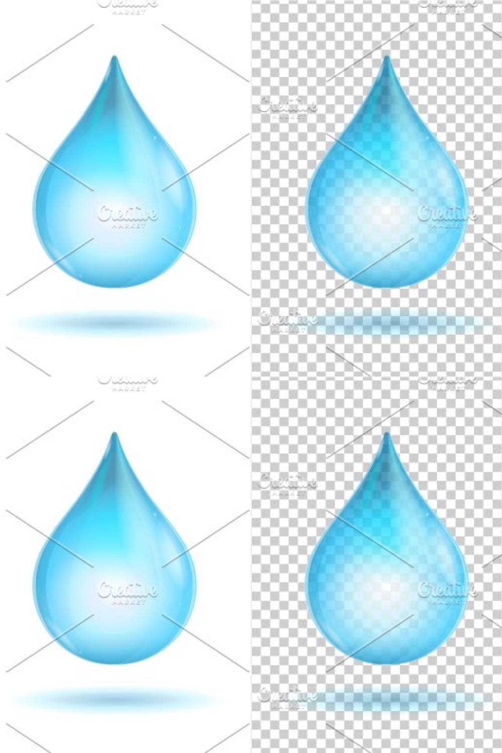 Vector Water Transparent Drops Pinterest Cover.