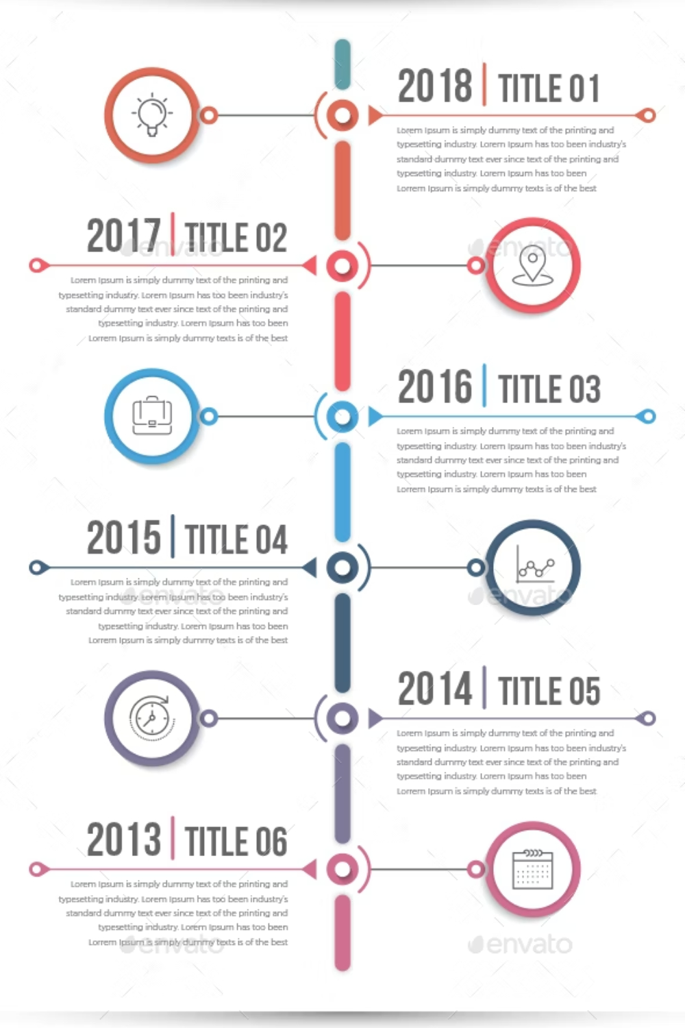 Vertical Timeline Infographics (09 ITEM) Pinterest Cover.
