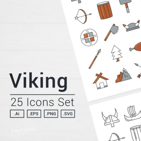 Viking Vector Icon Set Main Cover.