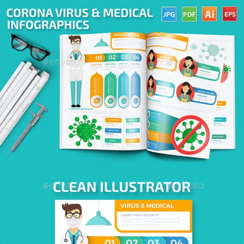 Virus medical infographics main cover.
