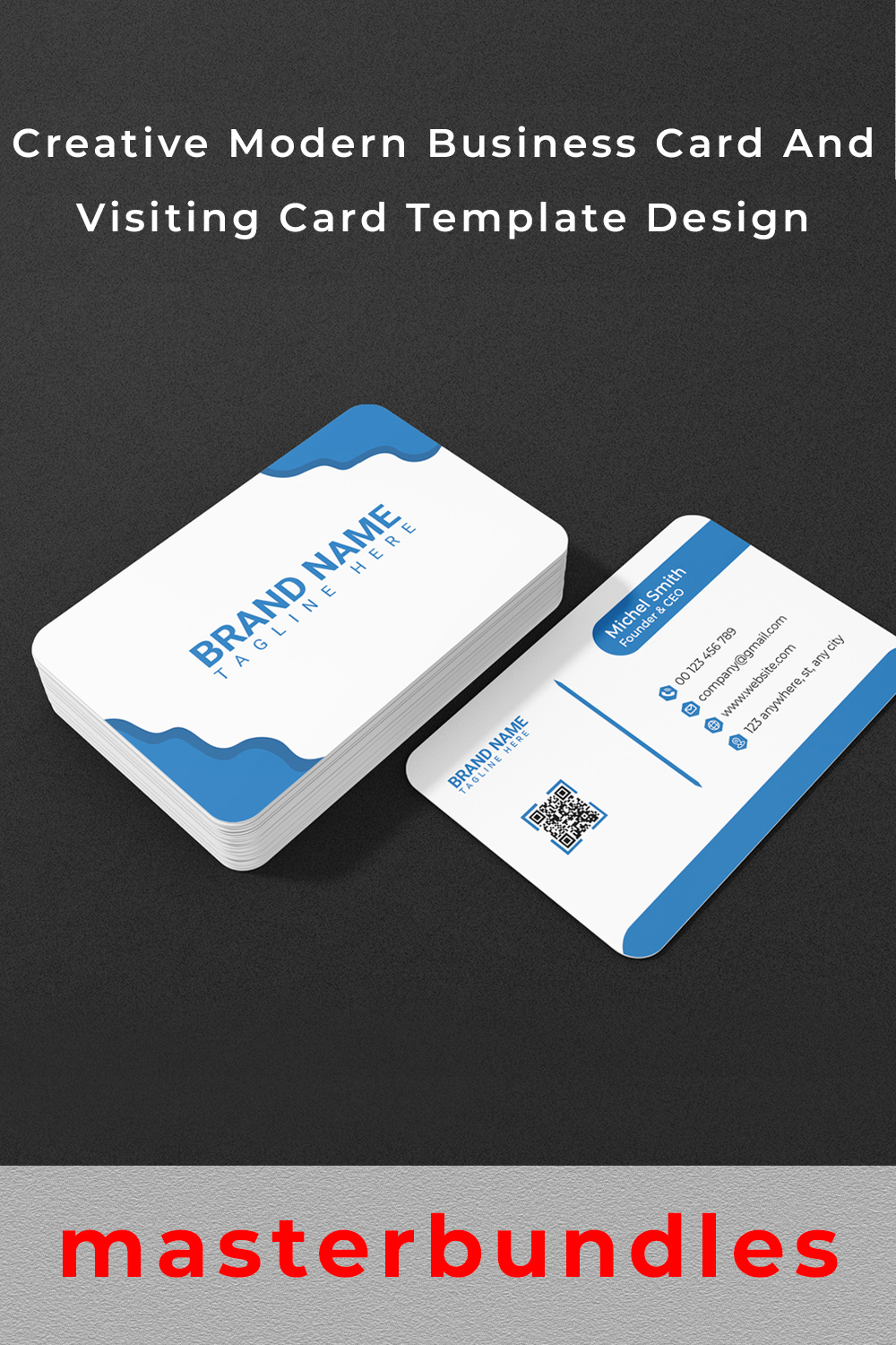Creative Modern Business Card Template Design pinterest image.