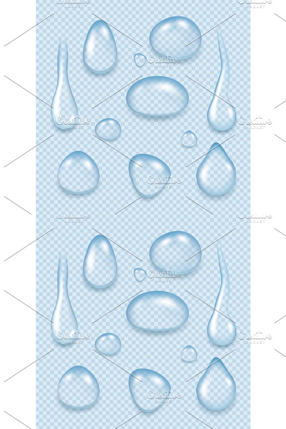 Water Drops. Aqua Fresh Liquid Pinterest Cover.
