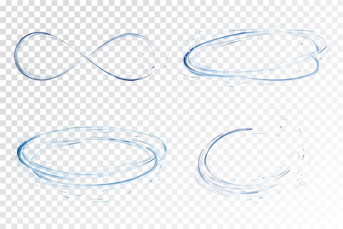 Water Splashes Vector on the transparent background preview.