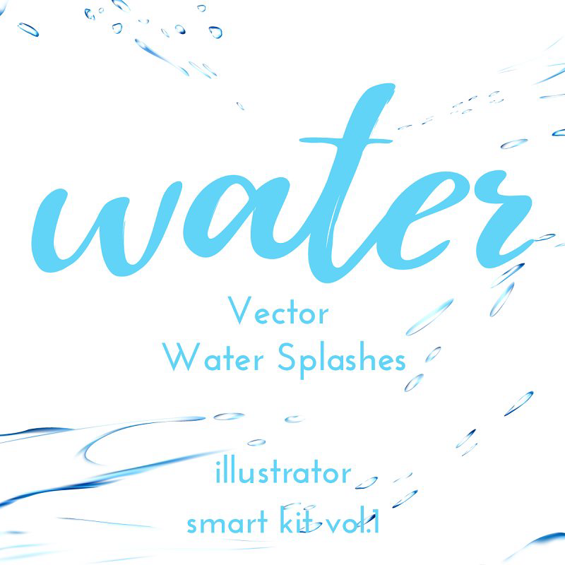 Water splashes vector main image preview.