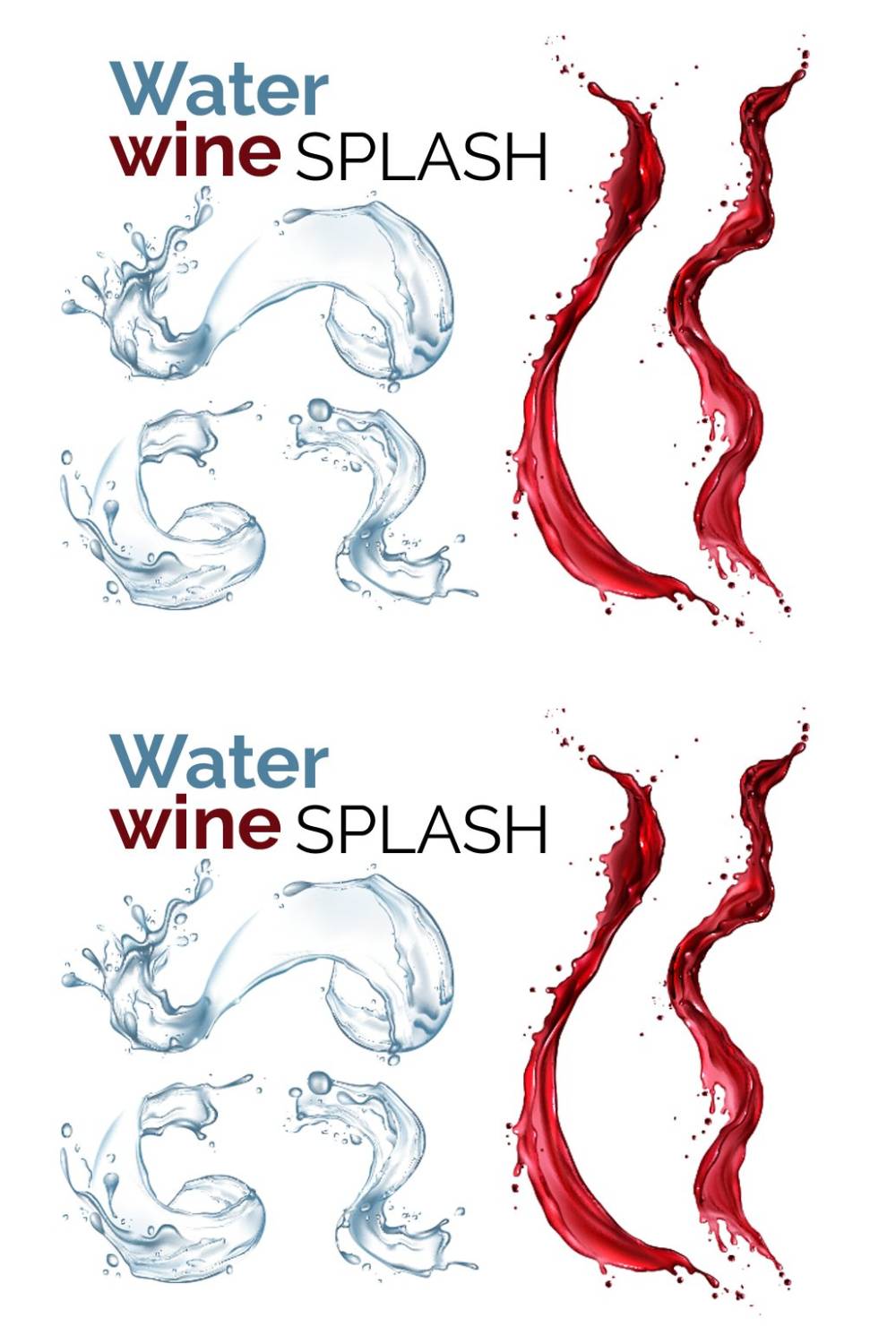 Water Wine Splash Pinterest Cover.