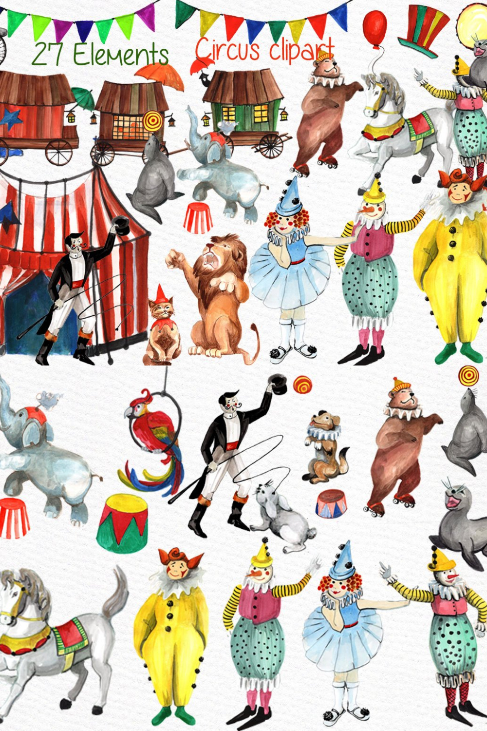 Watercolor Circus Clipart - Pinterest.