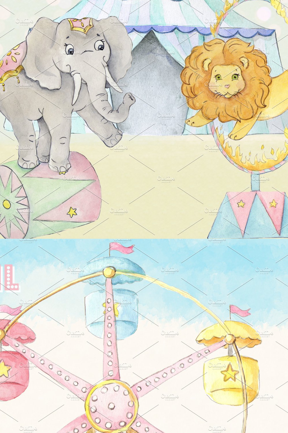 watercolor circus clipart images pinterest 72