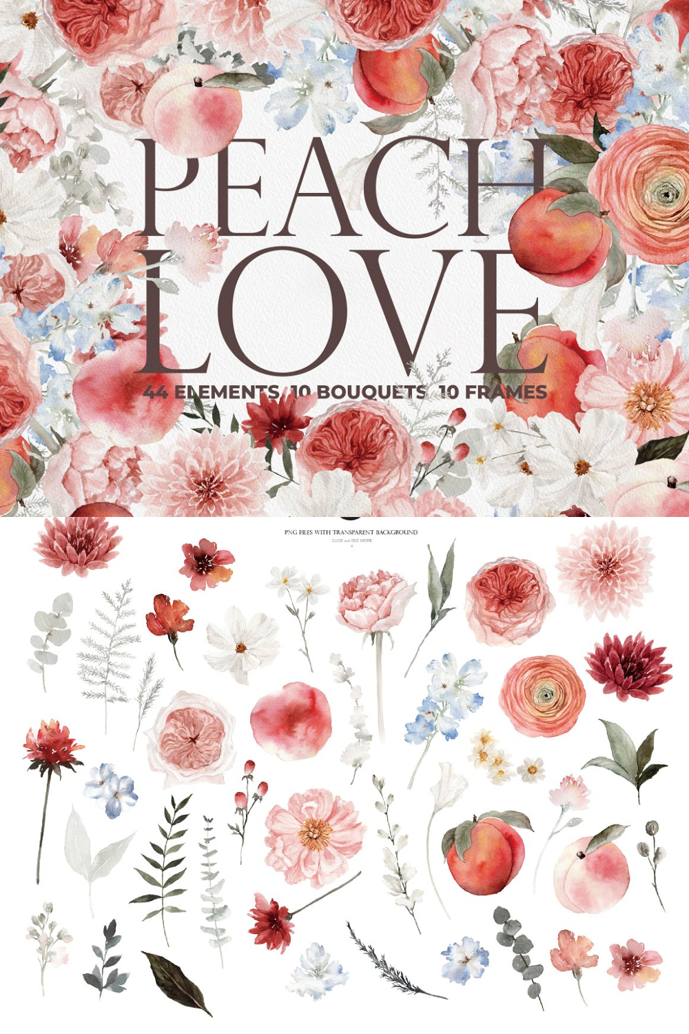 Watercolor Flower - Peach Love - Pinterest.