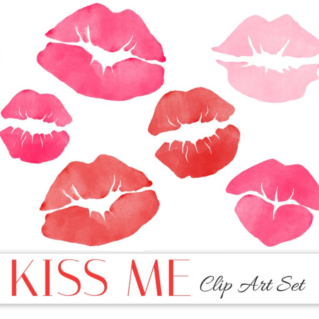Watercolor Kiss Clip Art - MasterBundles