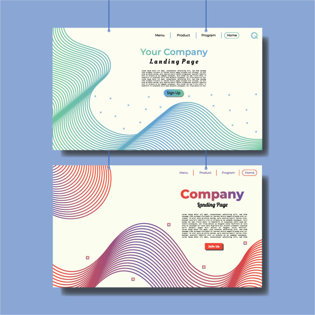 8 wavy landing page design | MasterBundles