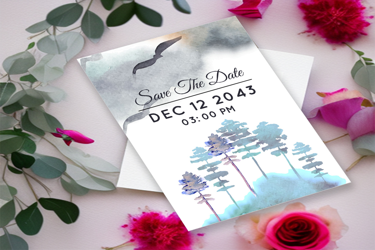 wedding invitation card winter background 1a 125