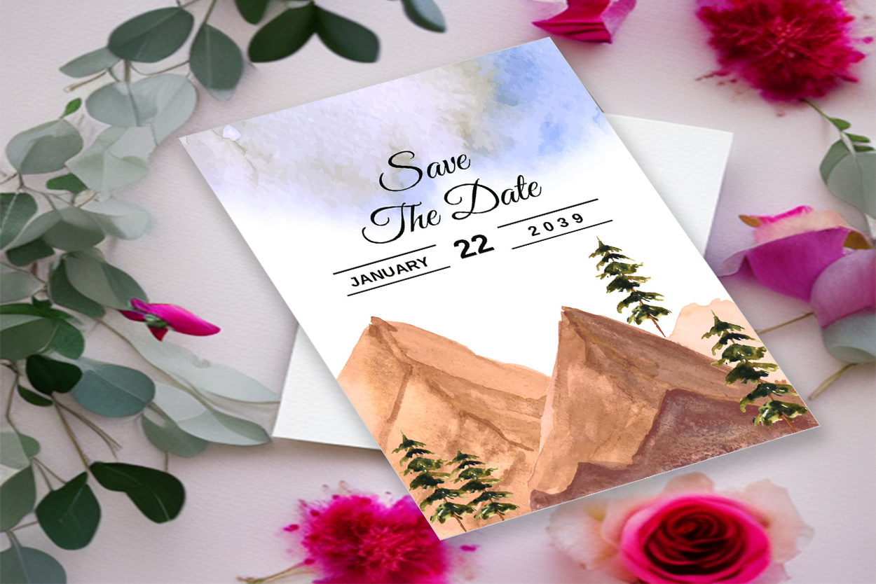 wedding invitation card winter background 1a 707