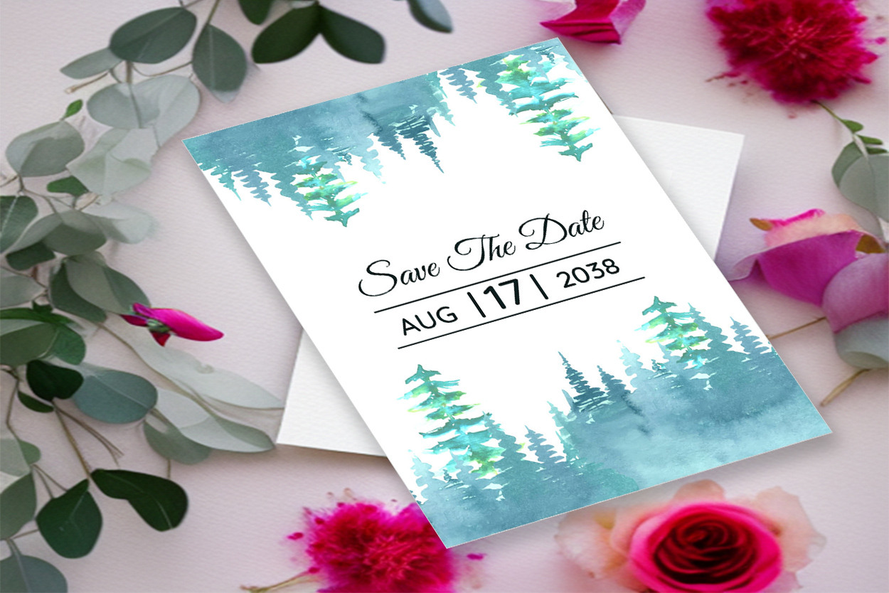 wedding invitation card winter background 1a 910