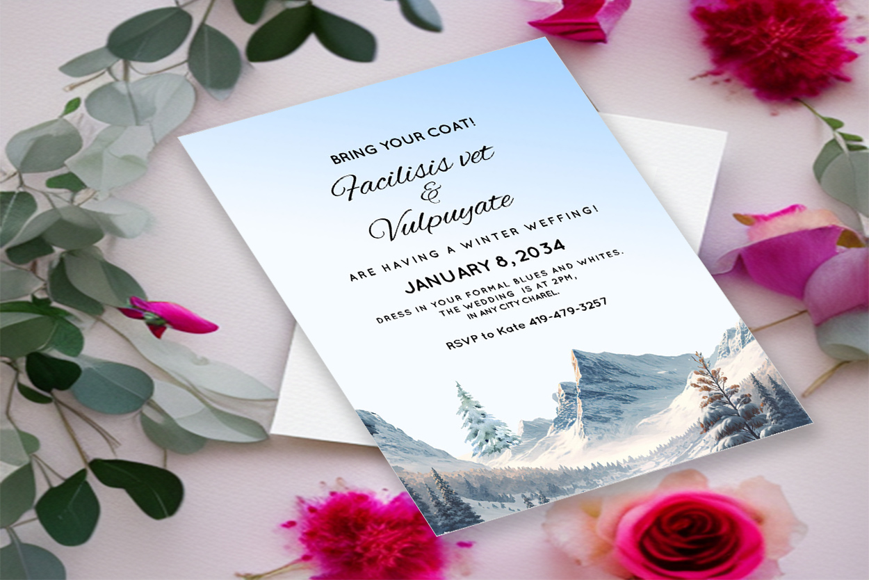 Image of gorgeous wedding card with winter design