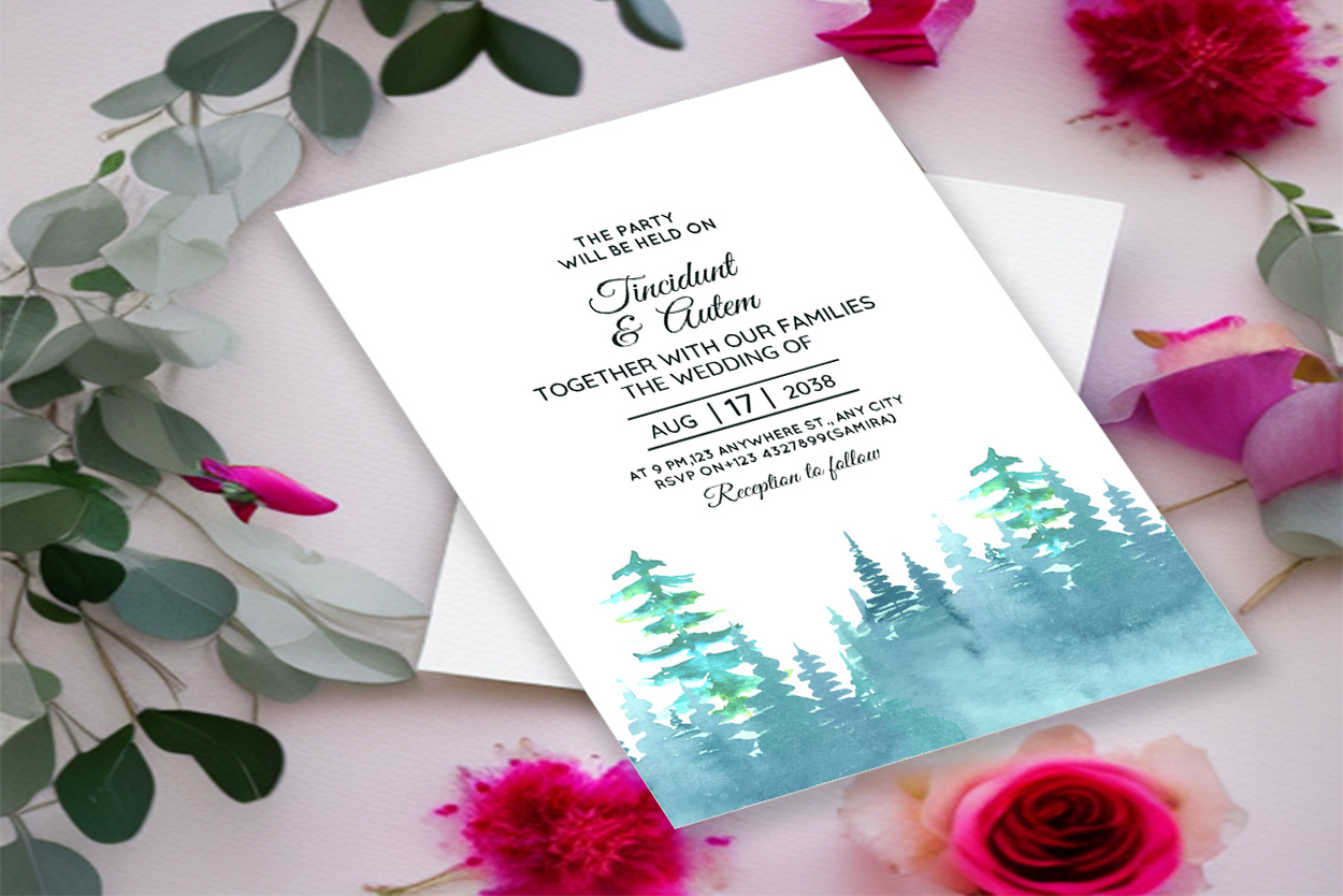 wedding invitation card winter background 1b 38