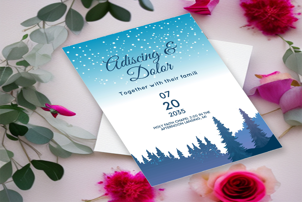 wedding invitation card winter background 1b 48