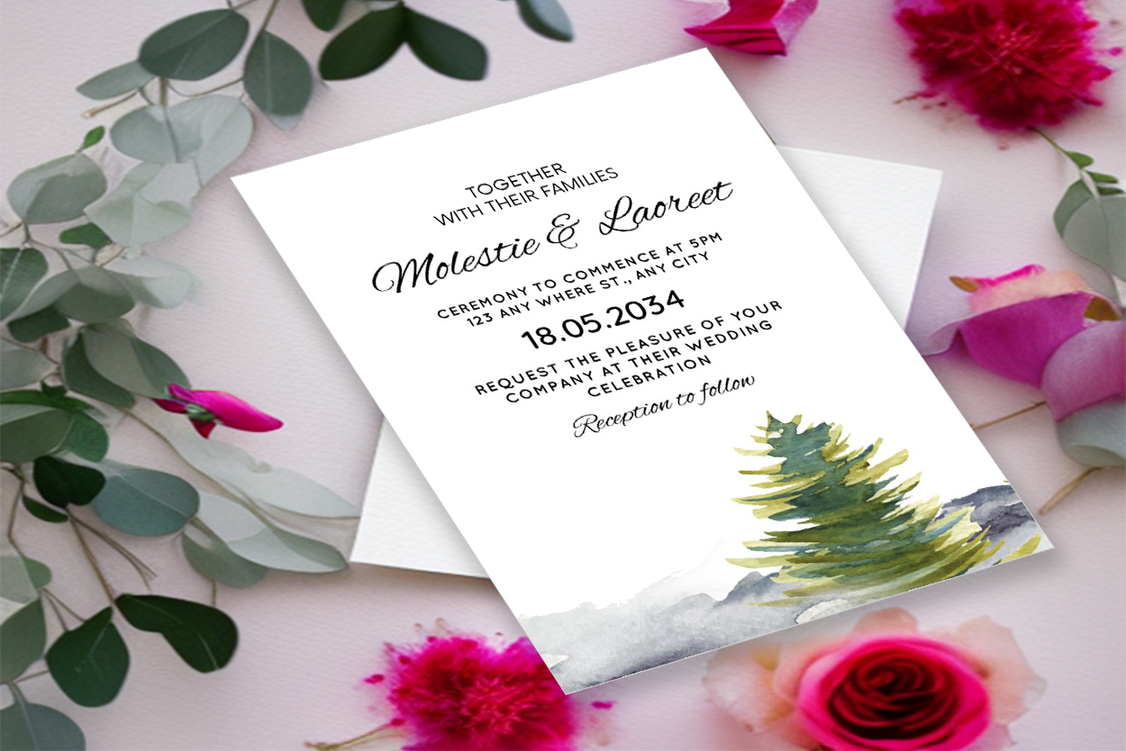 wedding invitation card winter background 1b 66