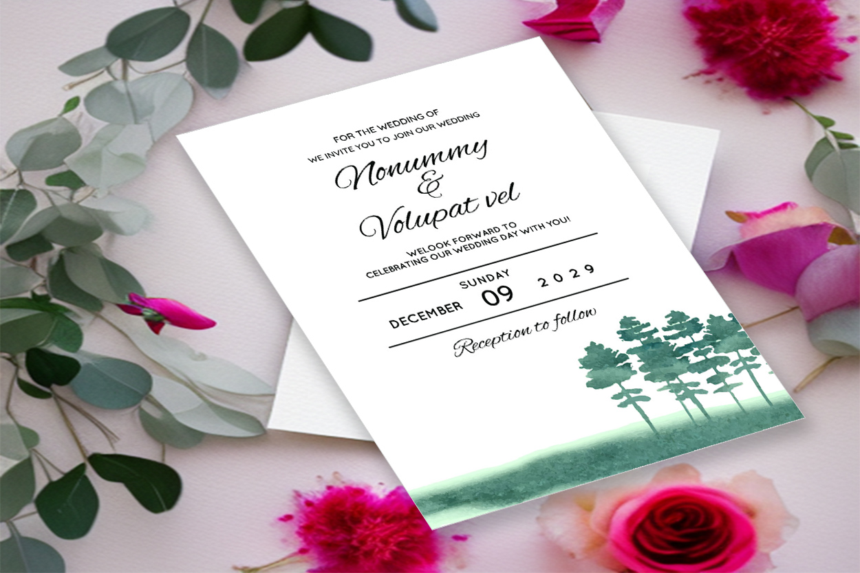 wedding invitation card winter background 1b 679