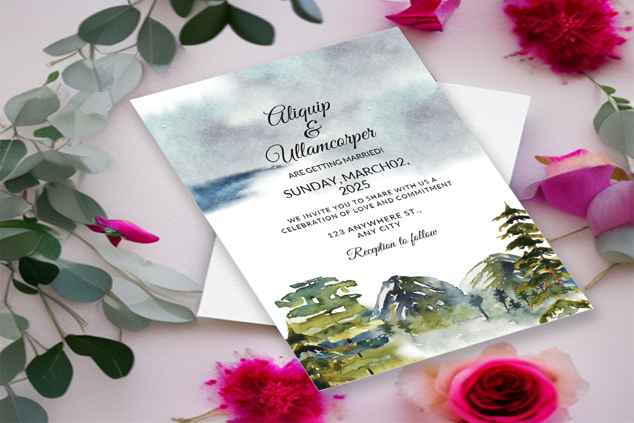 wedding invitation card winter background 1b 681