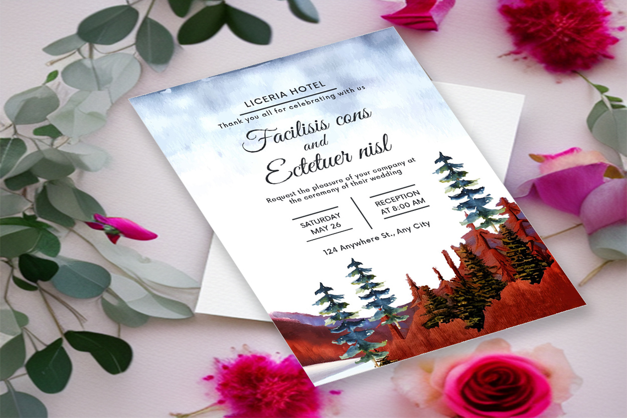 wedding invitation card winter background 1b 951